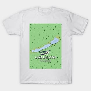 Lake Balaton Hungary map T-Shirt